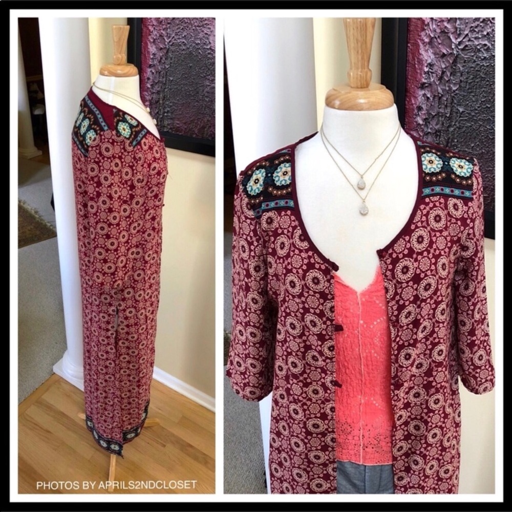 LONG BOHO KIMONO CARDI CAPE CARDIGAN A3C - Picture 7 of 8